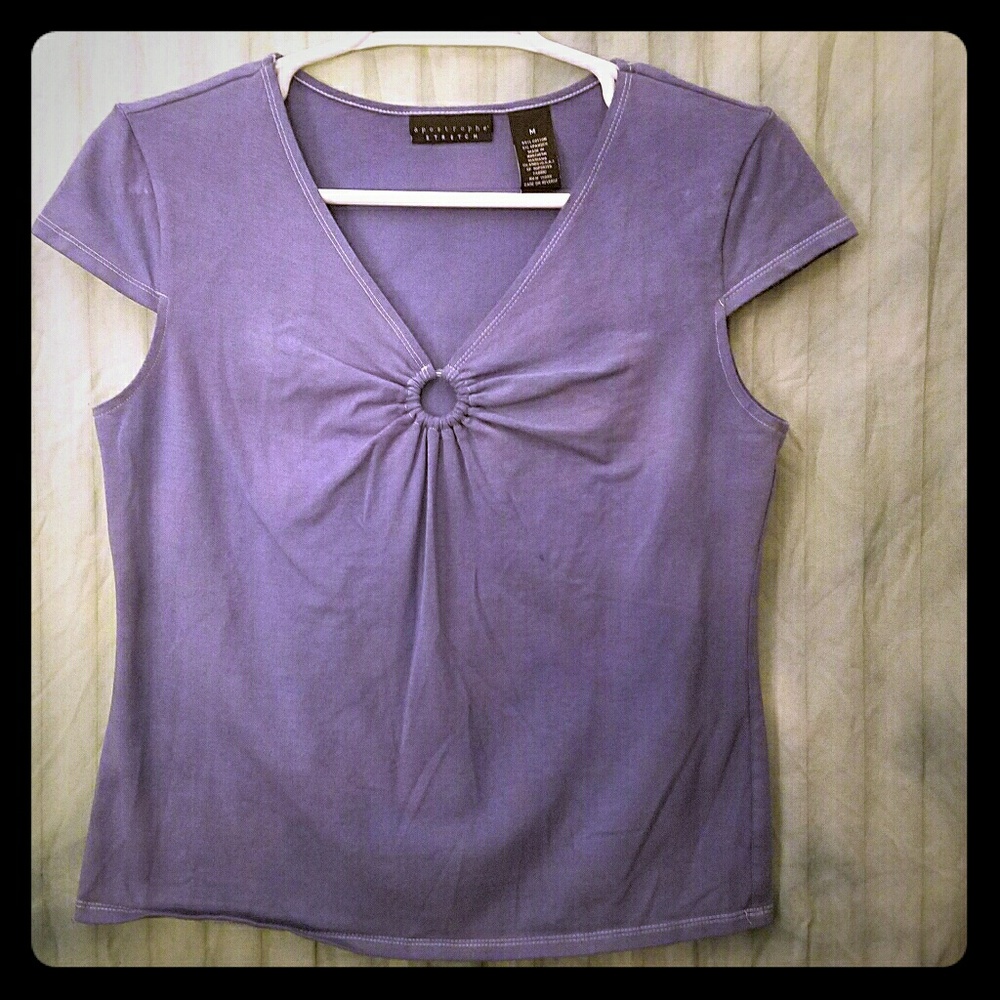 Apostrophe Stretch short sleeve med blue-dyed top